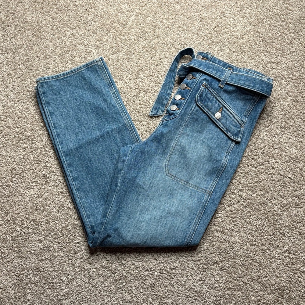 Veronica Beard Rinley Cropped Straight Leg Jean